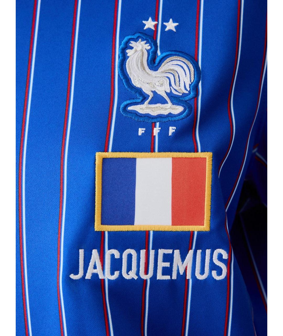 JACQUEMUS Синяя полиэстеровая футболка, фото 5