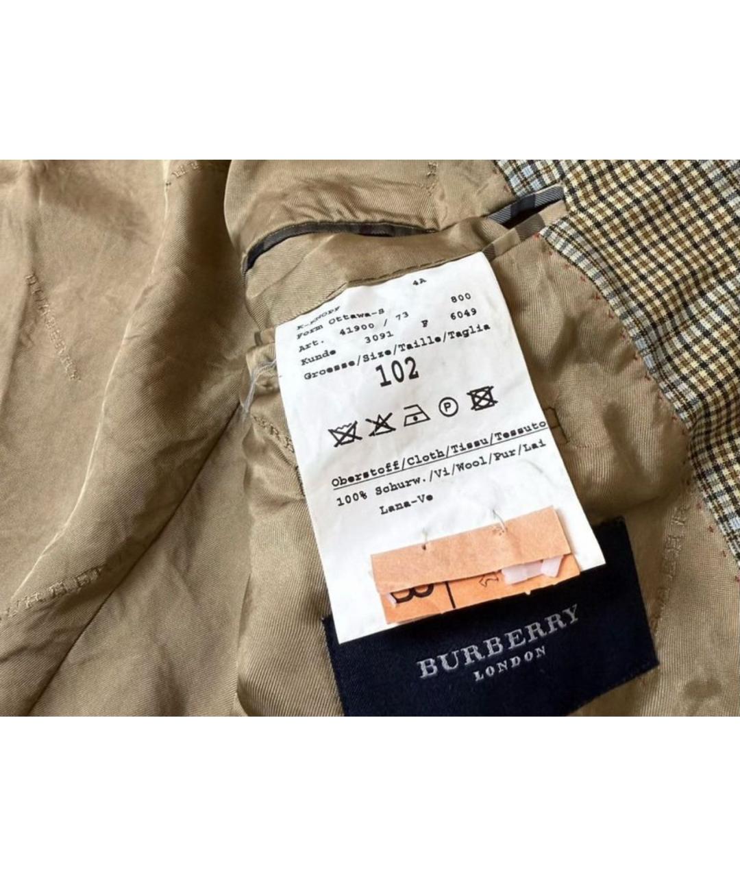 BURBERRY Горчичный шерстяной пиджак, фото 6