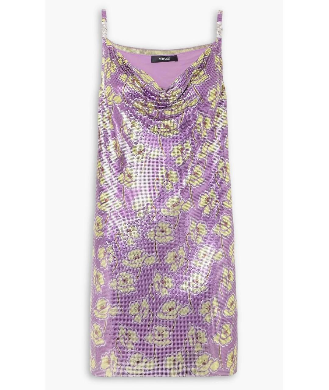 VERSACE Фиолетовое коктейльное платье, фото 6
