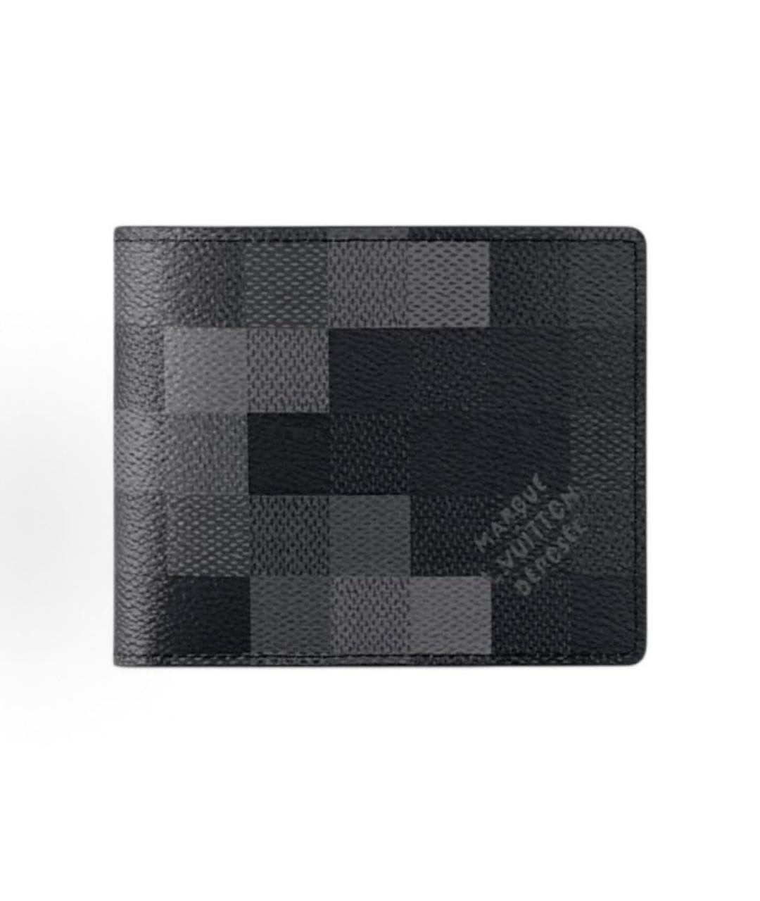 LOUIS VUITTON Черный кожаный кошелек, фото 5