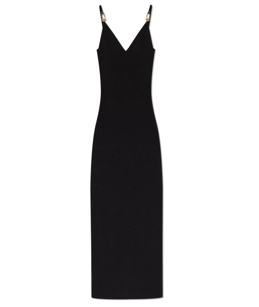 VERSACE Черное вискозное коктейльное платье, фото 9