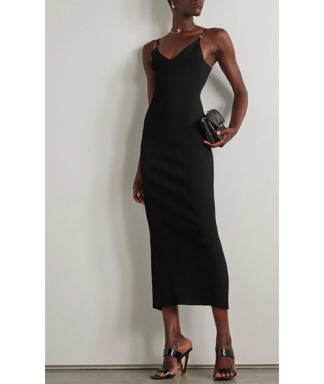 VERSACE Черное вискозное коктейльное платье, фото 2