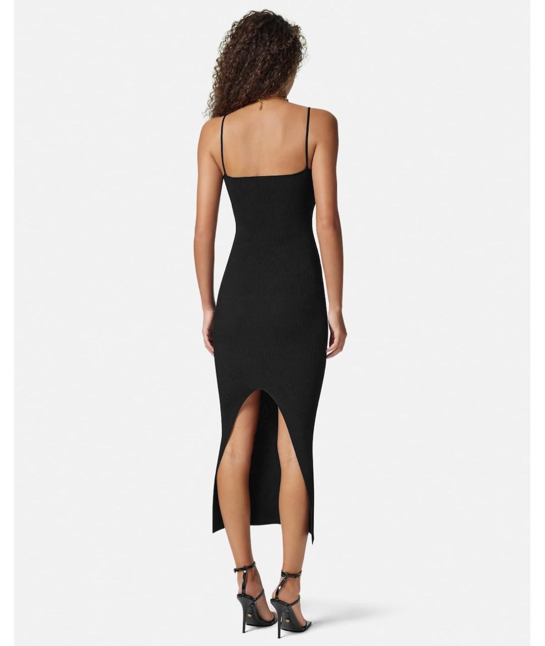 VERSACE Черное вискозное коктейльное платье, фото 6
