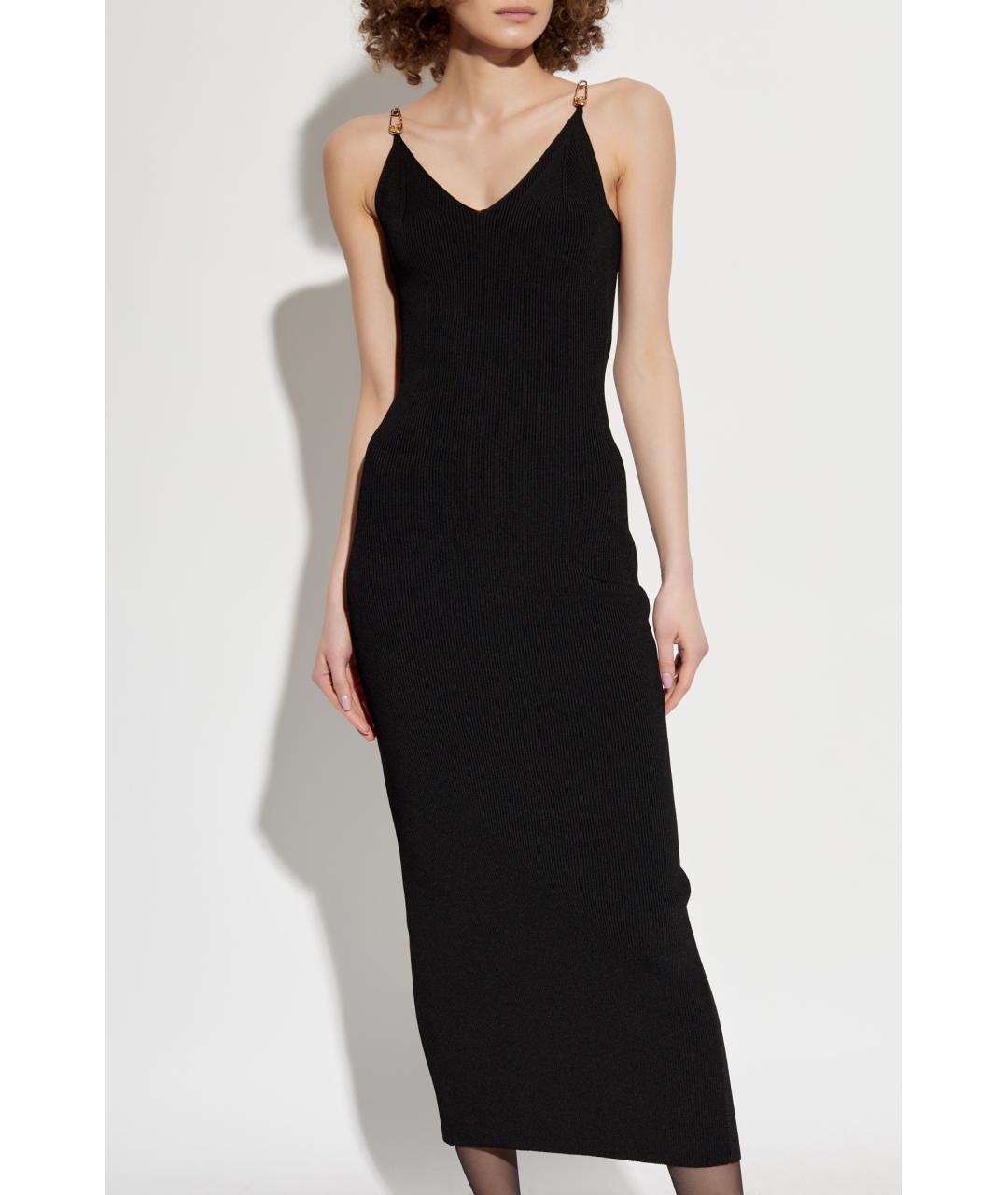 VERSACE Черное вискозное коктейльное платье, фото 8