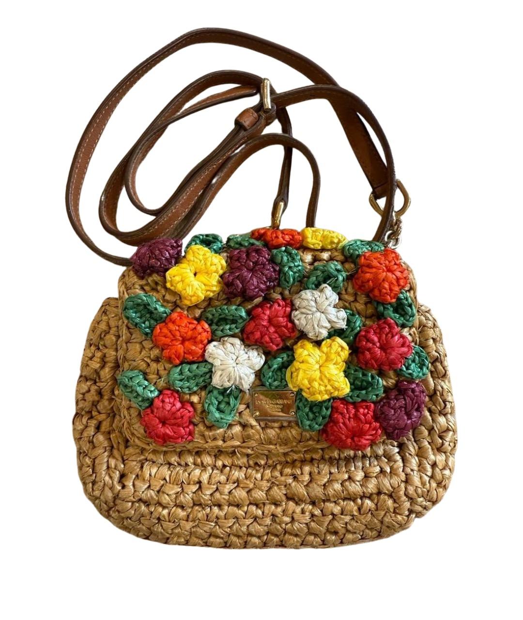 DOLCE&GABBANA Коричневая плетеная пляжная сумка, фото 1