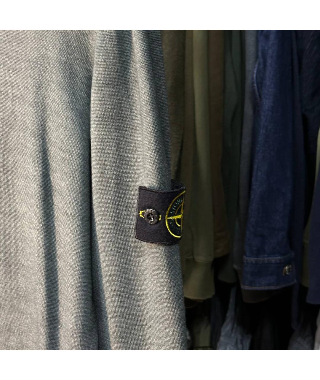 STONE ISLAND Серый хлопковый джемпер / свитер, фото 3