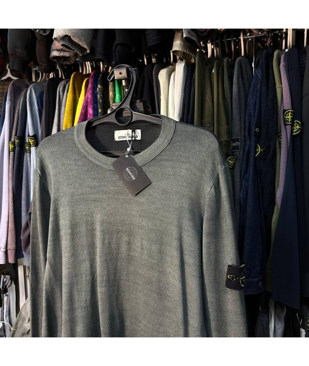 STONE ISLAND Серый хлопковый джемпер / свитер, фото 2
