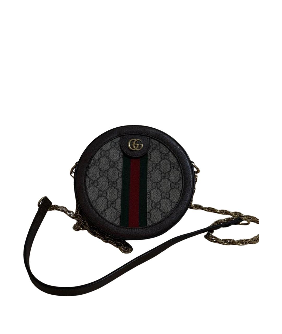 GUCCI Коричневая кожаная сумка через плечо, фото 1