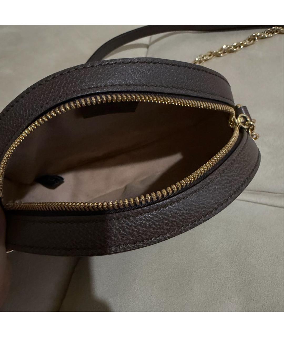 GUCCI Коричневая кожаная сумка через плечо, фото 7