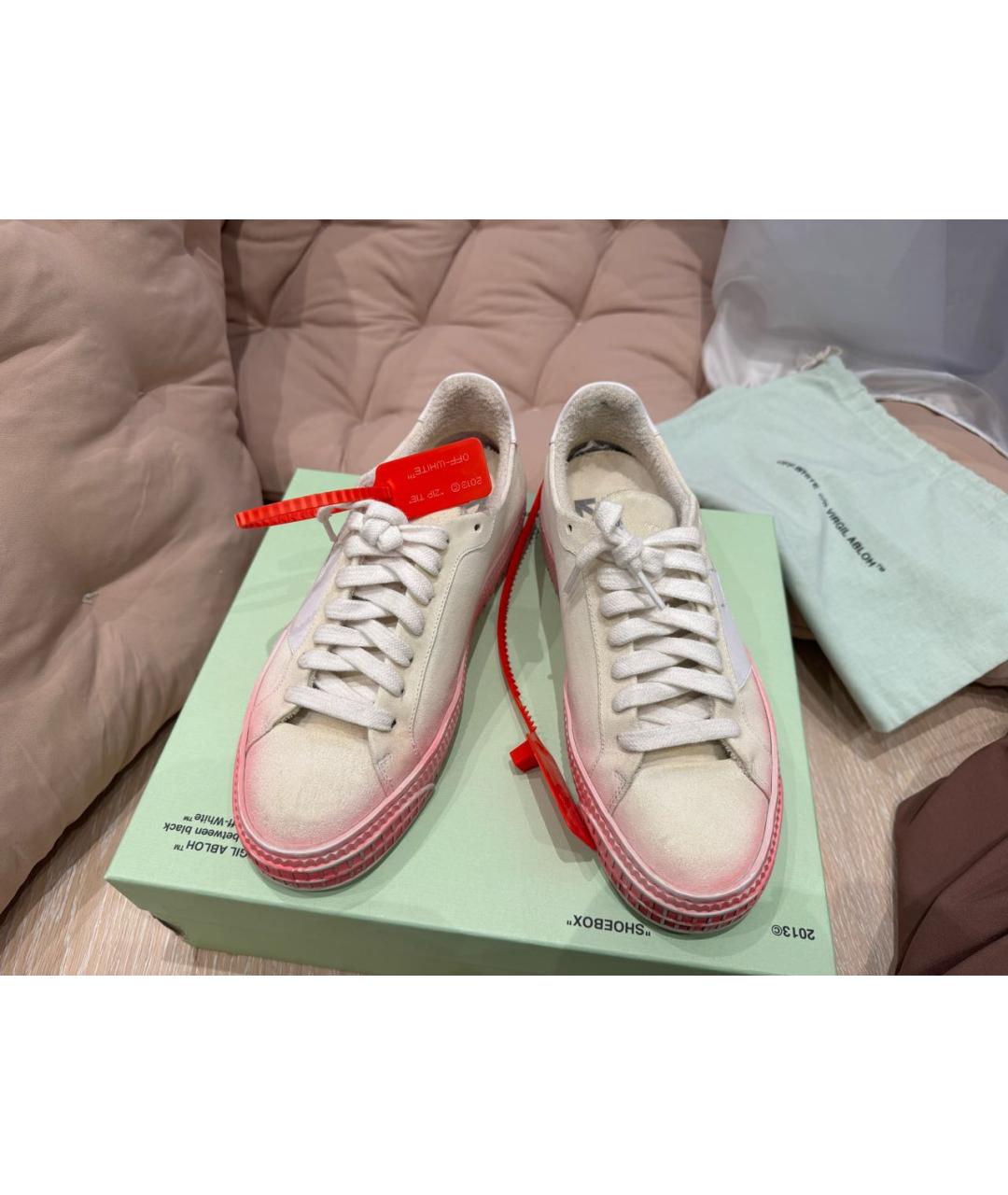 OFF-WHITE Белые кожаные кеды, фото 2
