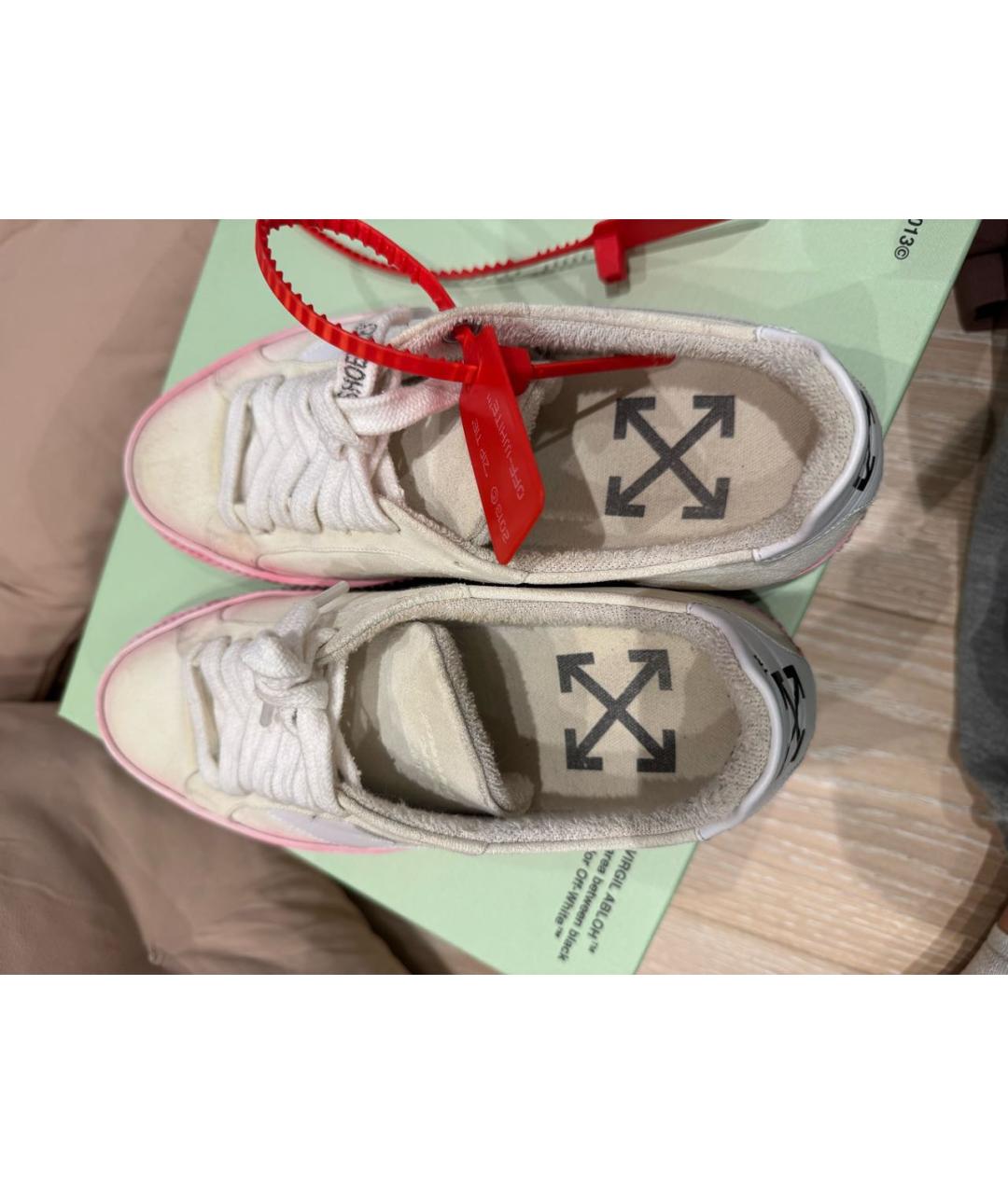 OFF-WHITE Белые кожаные кеды, фото 5