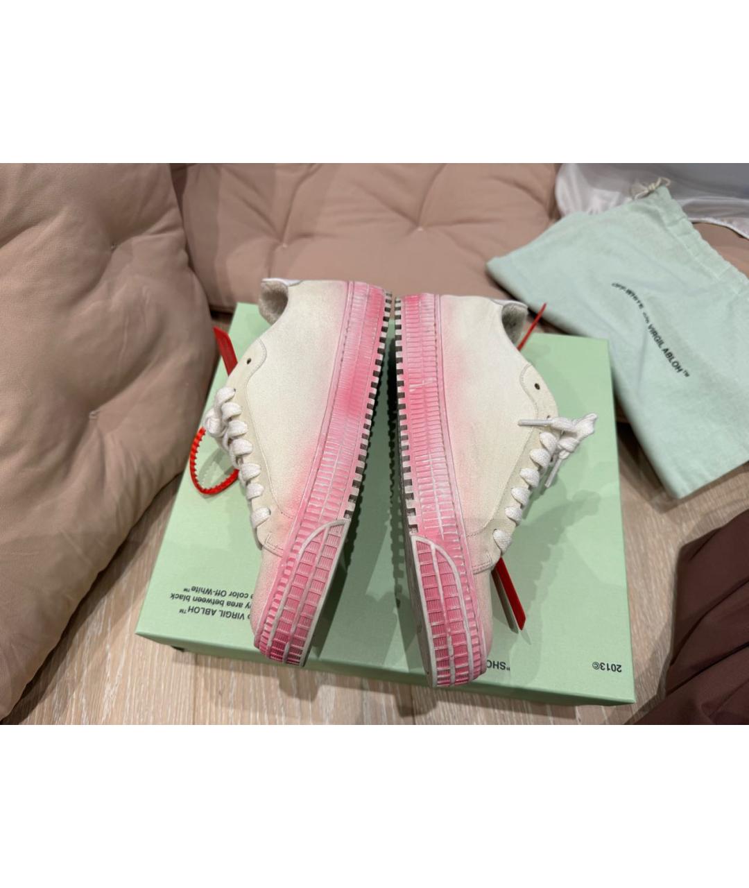 OFF-WHITE Белые кожаные кеды, фото 8