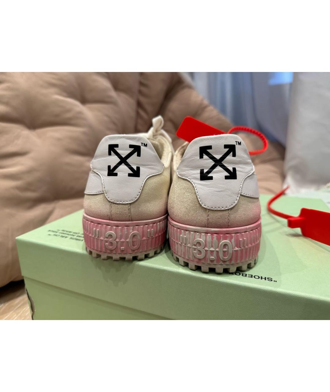 OFF-WHITE Белые кожаные кеды, фото 4