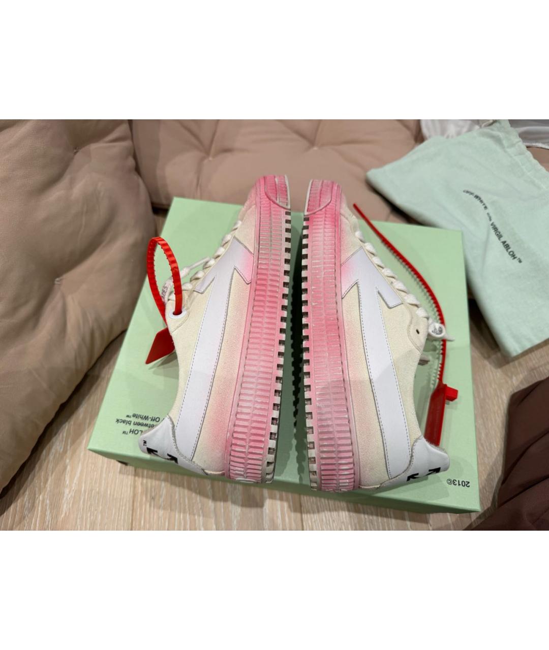 OFF-WHITE Белые кожаные кеды, фото 3