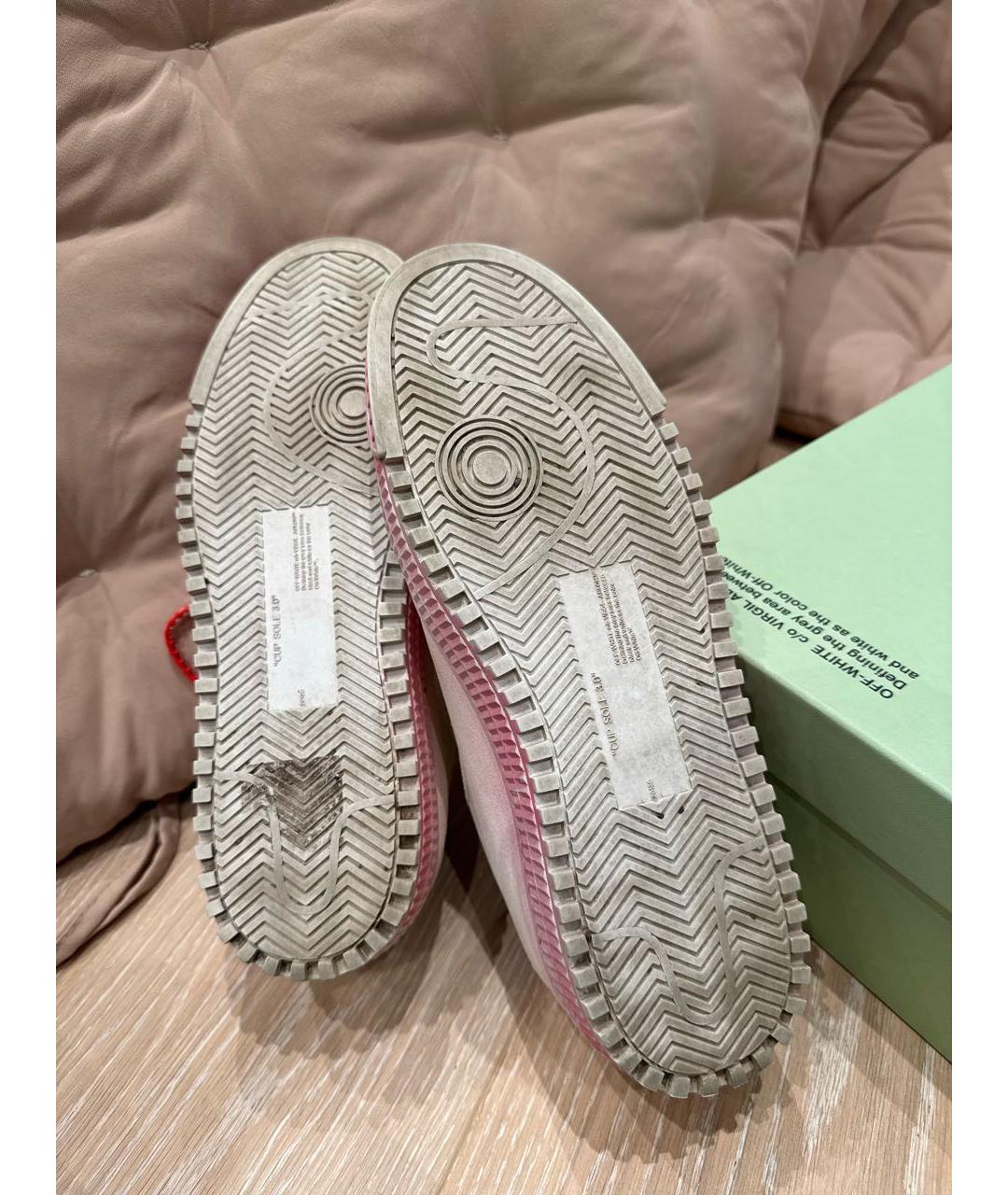 OFF-WHITE Белые кожаные кеды, фото 7