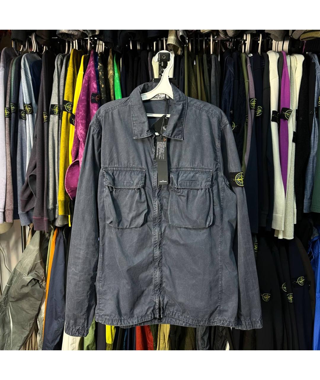 STONE ISLAND Серая хлопковая куртка, фото 8