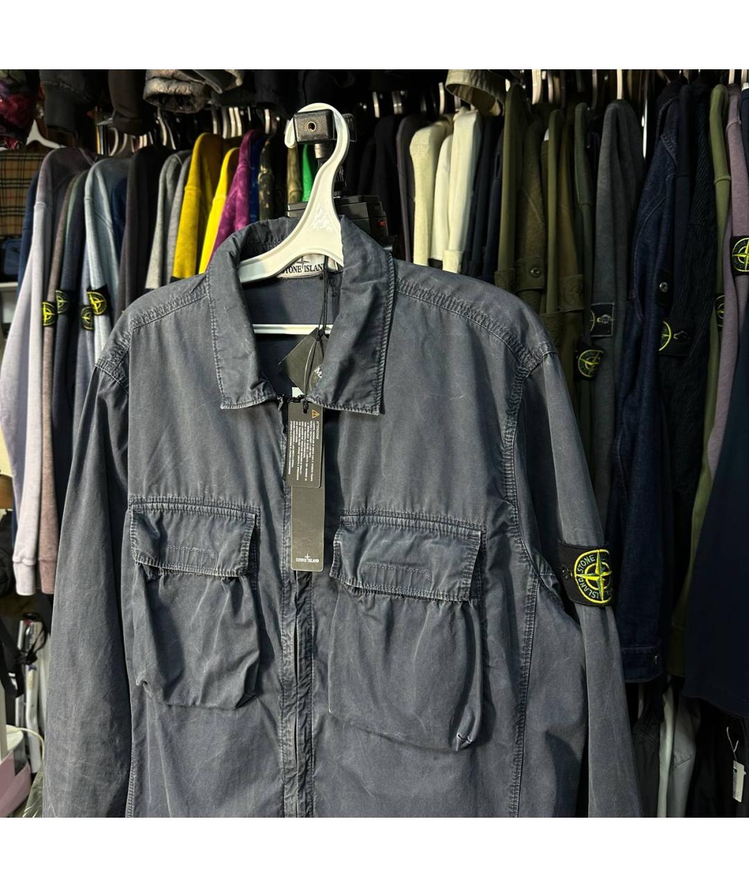 STONE ISLAND Серая хлопковая куртка, фото 2