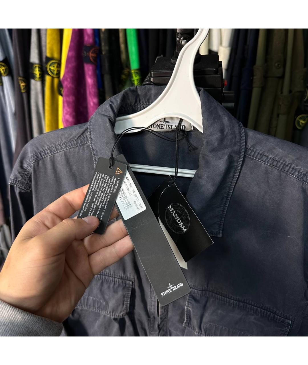STONE ISLAND Серая хлопковая куртка, фото 6