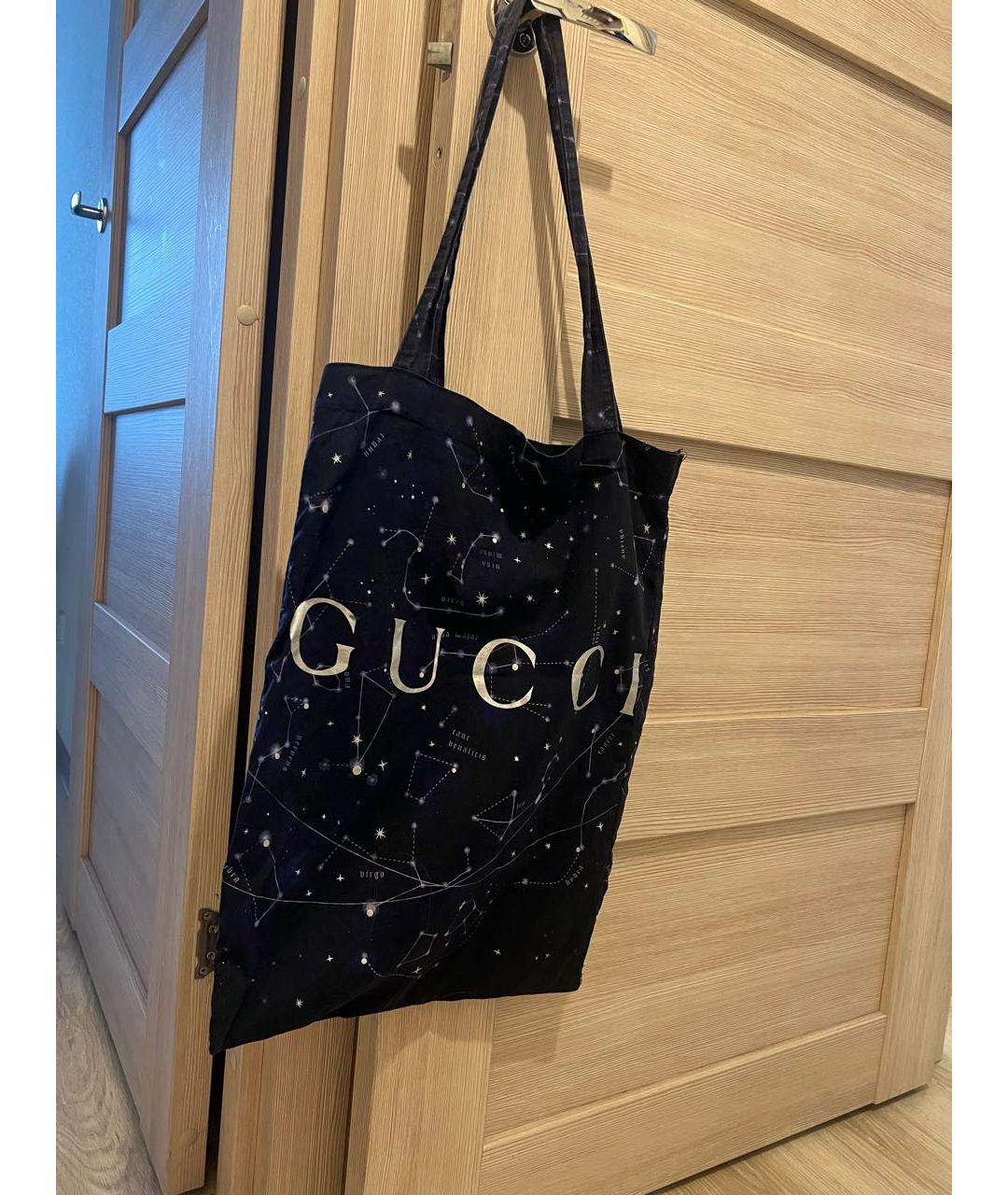GUCCI Синяя тканевая сумка тоут, фото 2