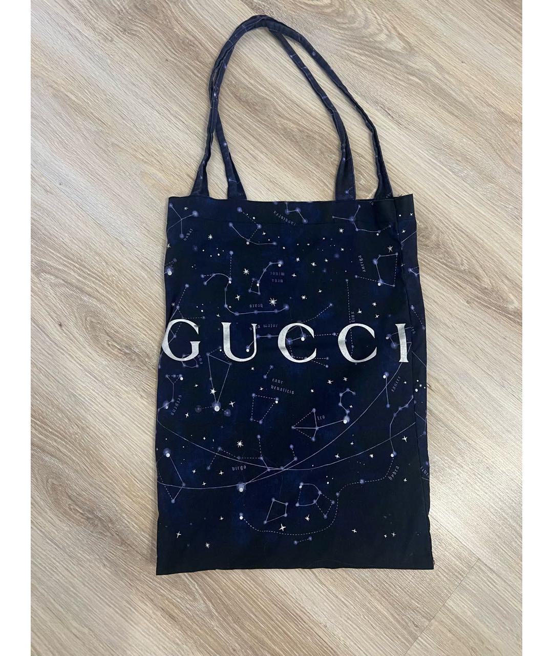 GUCCI Синяя тканевая сумка тоут, фото 4