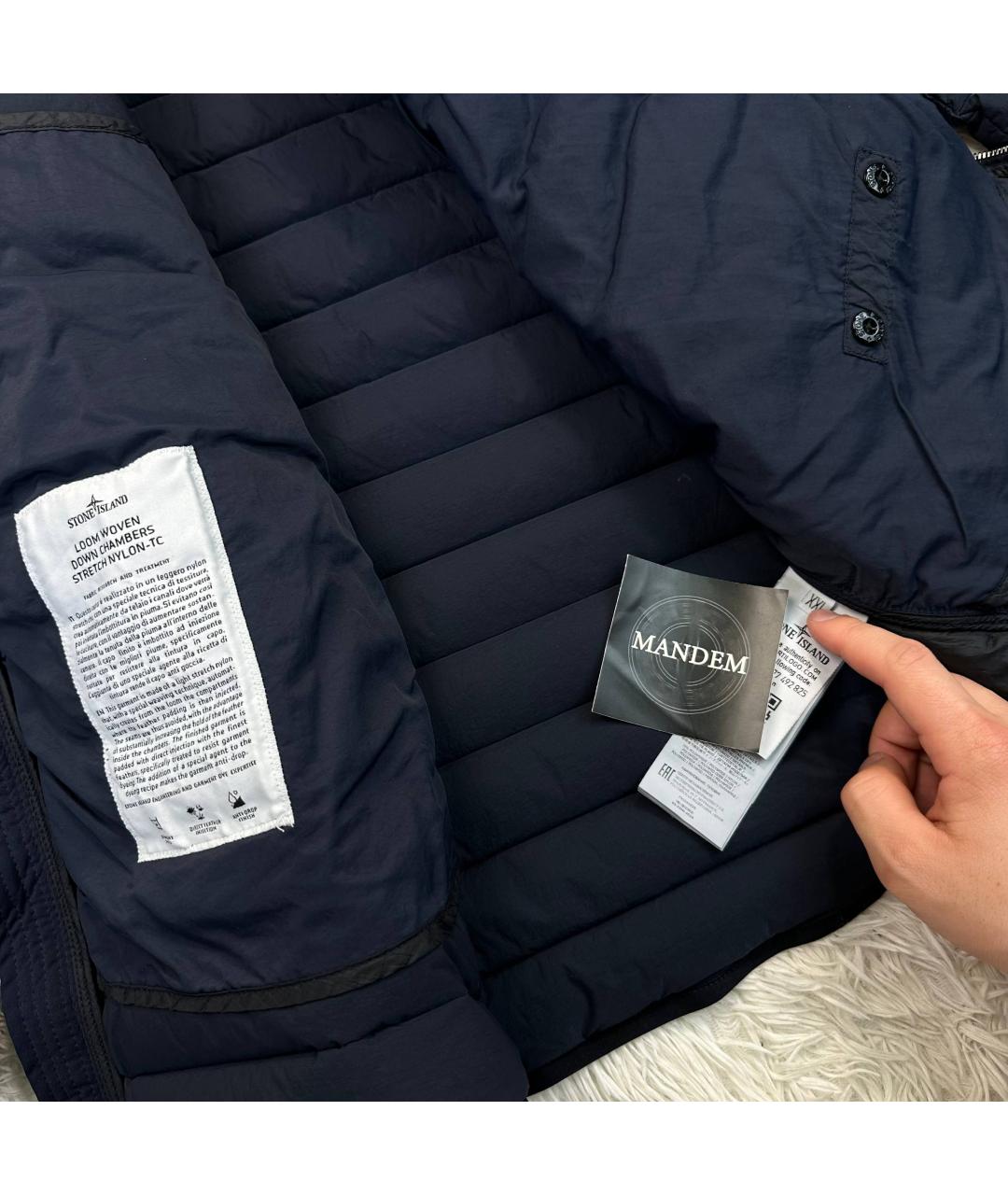 STONE ISLAND Темно-синяя полиамидовая куртка, фото 6