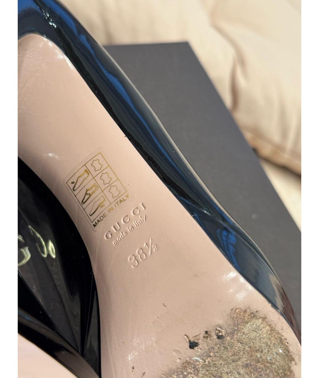 GUCCI Черные туфли из лакированной кожи, фото 5