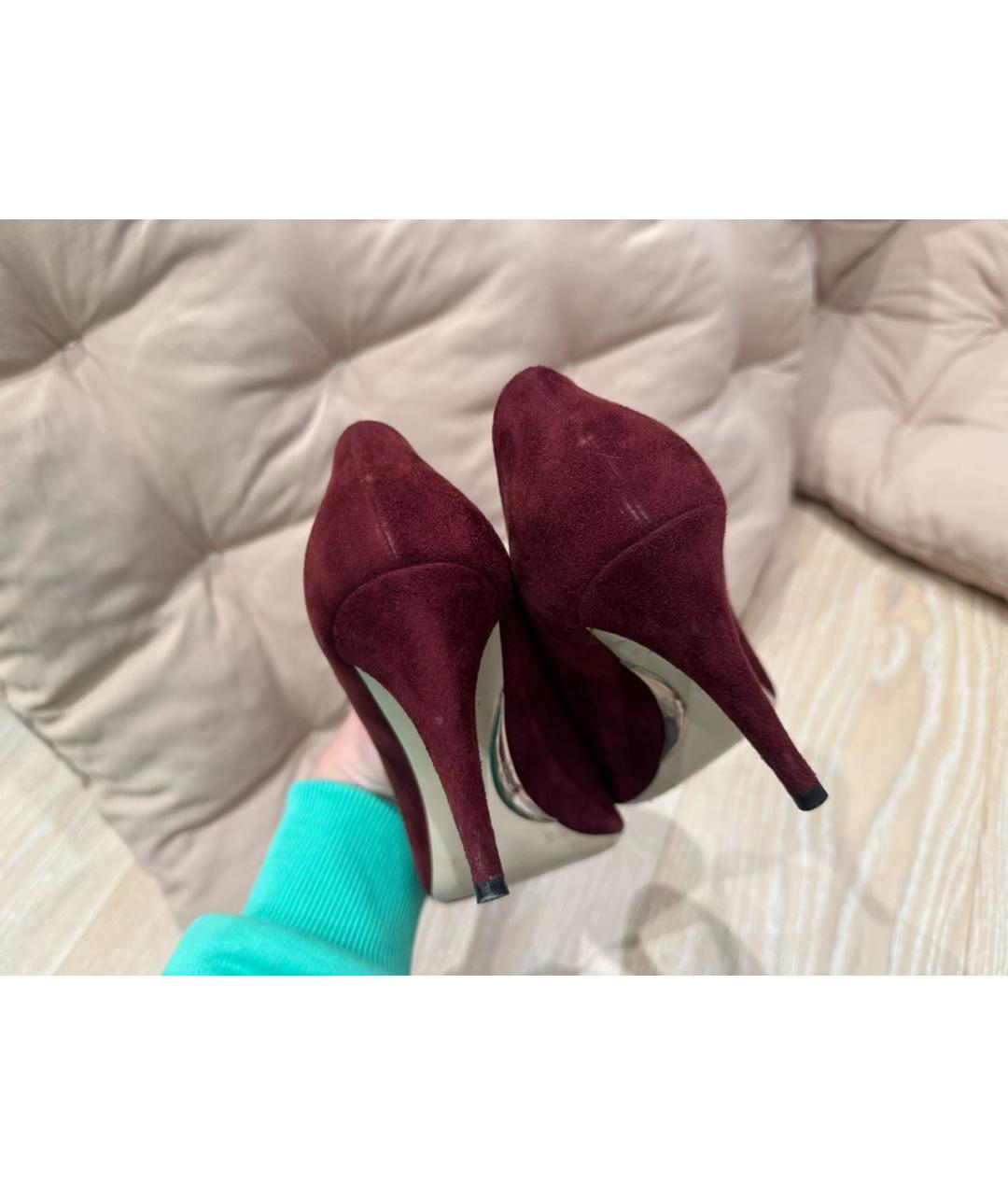 MIU MIU Бордовые замшевые туфли, фото 4