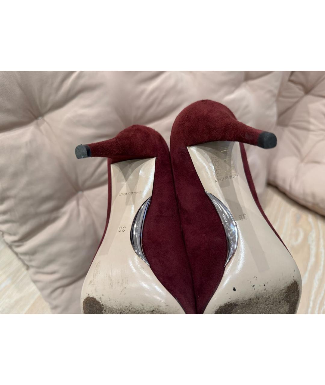 MIU MIU Бордовые замшевые туфли, фото 5