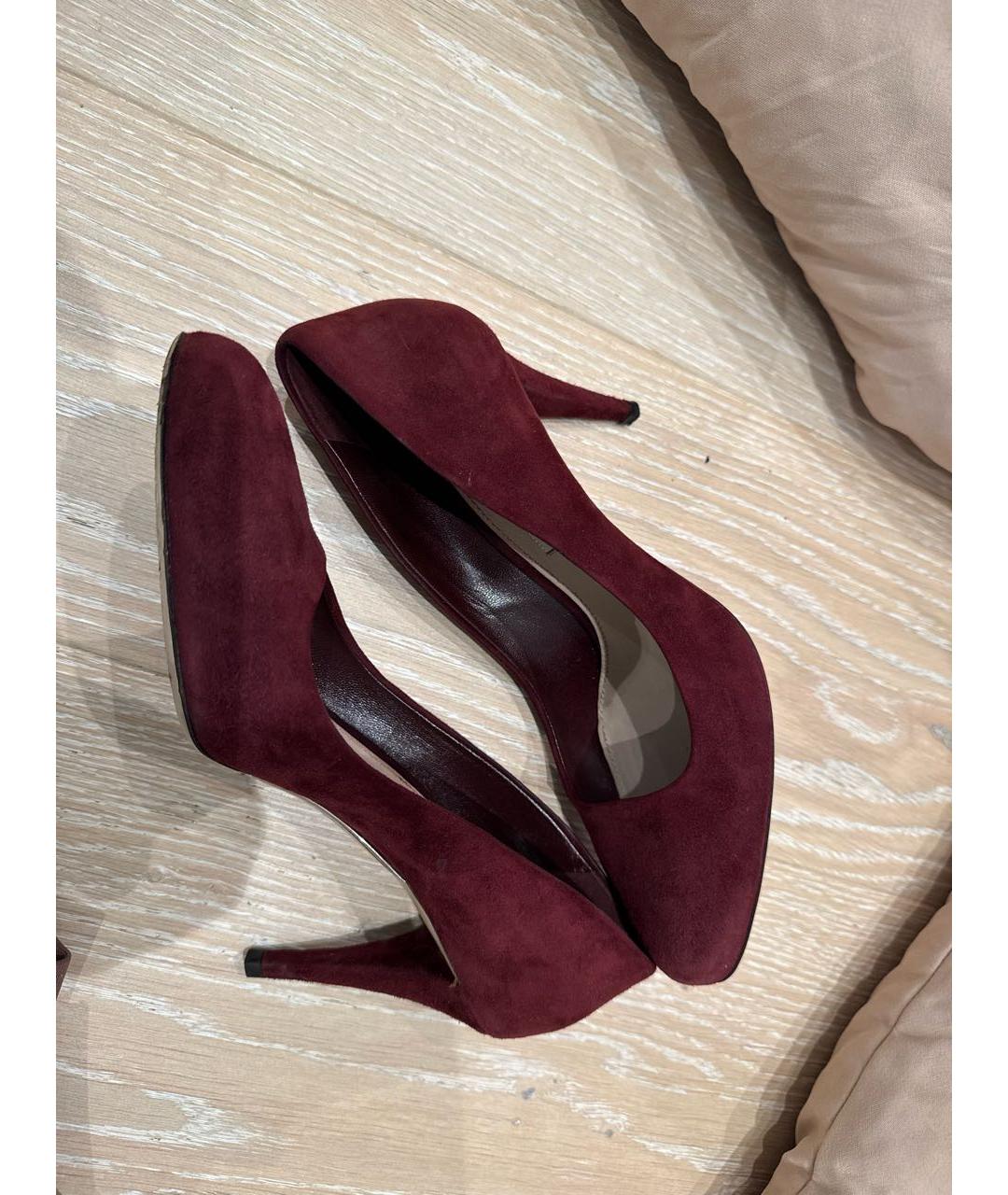 MIU MIU Бордовые замшевые туфли, фото 3