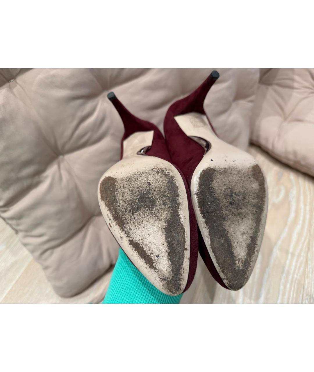 MIU MIU Бордовые замшевые туфли, фото 6