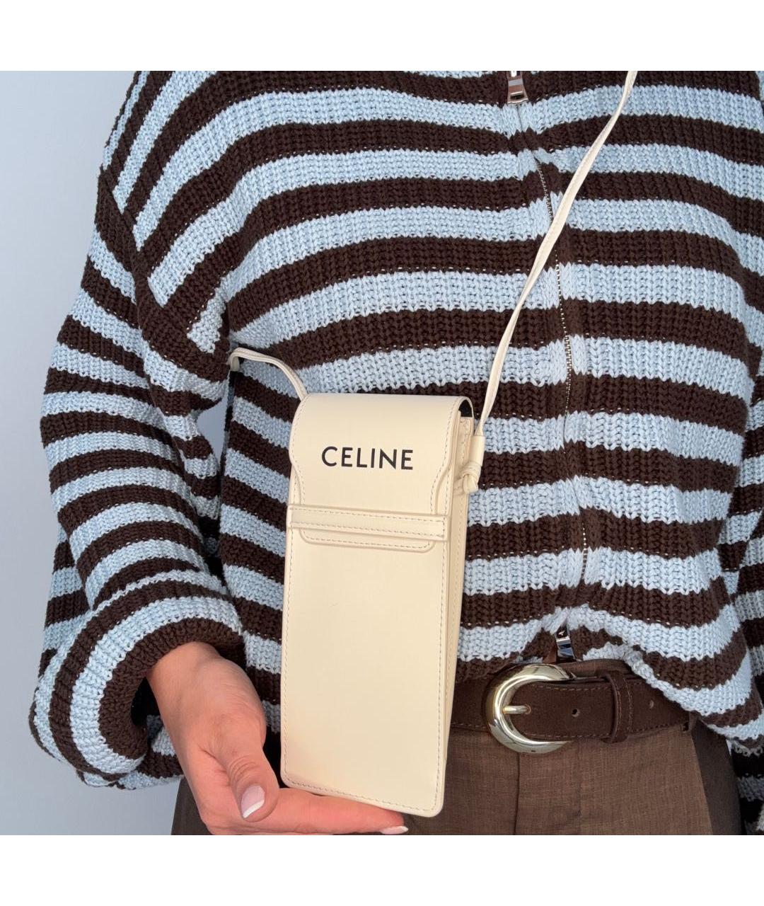 CELINE Белая сумка через плечо, фото 2