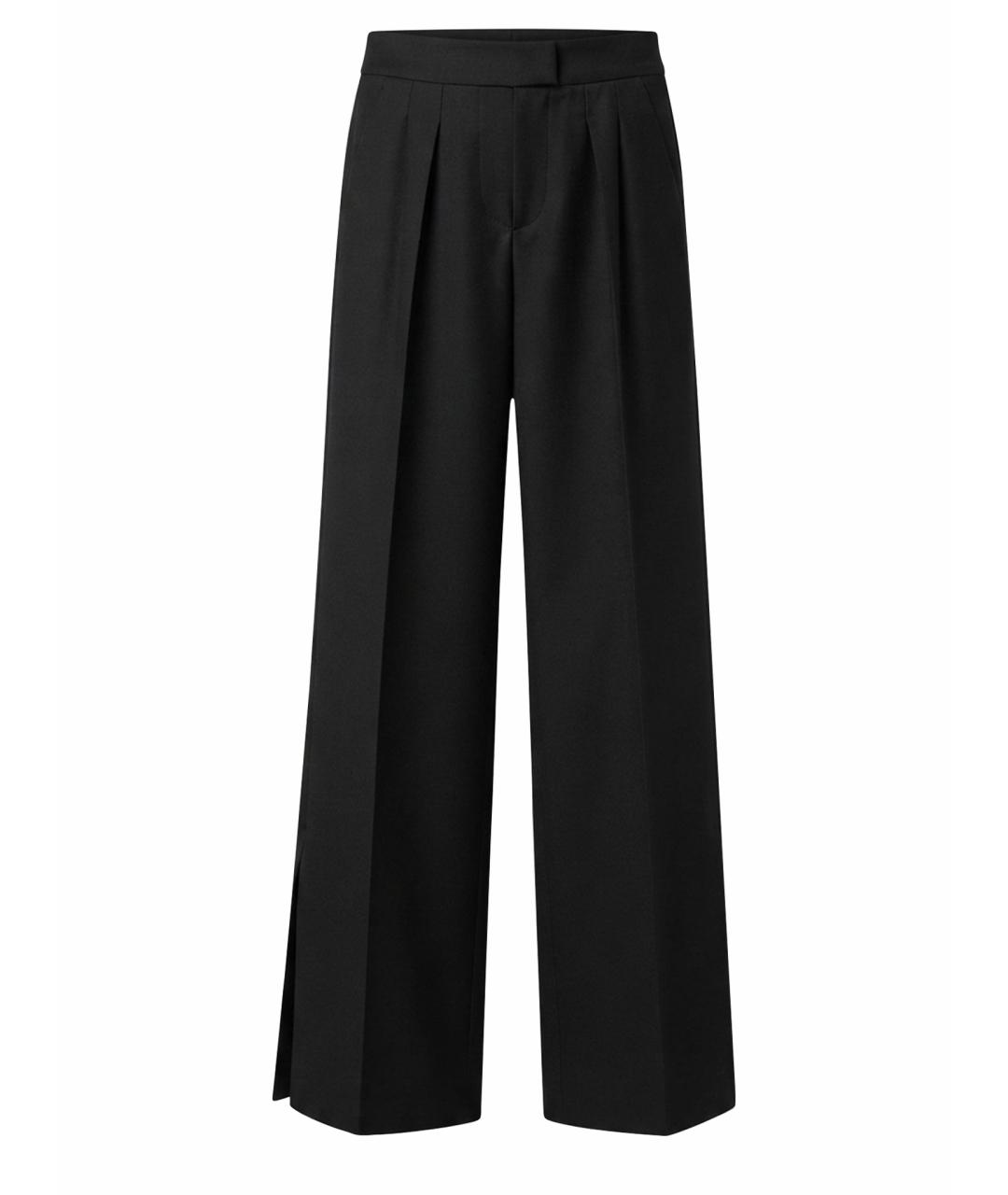 MAX MARA Черные шерстяные брюки широкие, фото 1
