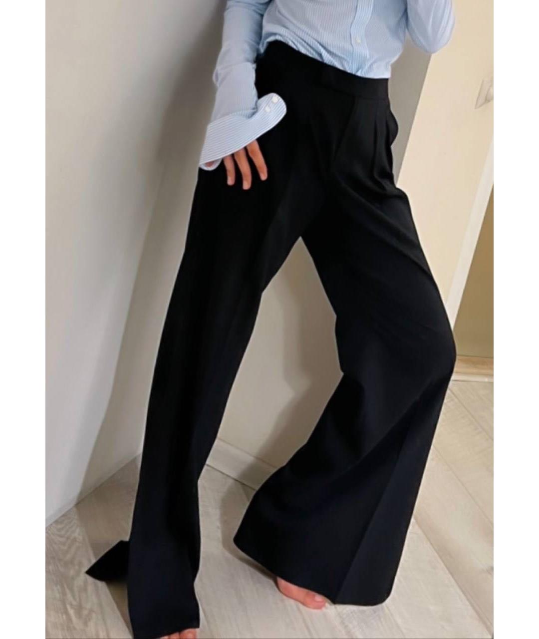 MAX MARA Черные шерстяные брюки широкие, фото 6