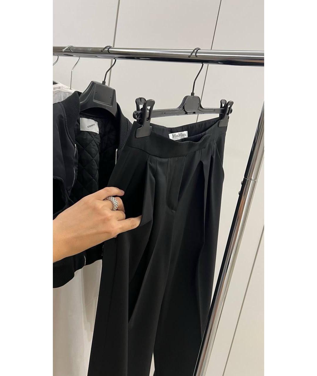 MAX MARA Черные шерстяные брюки широкие, фото 2