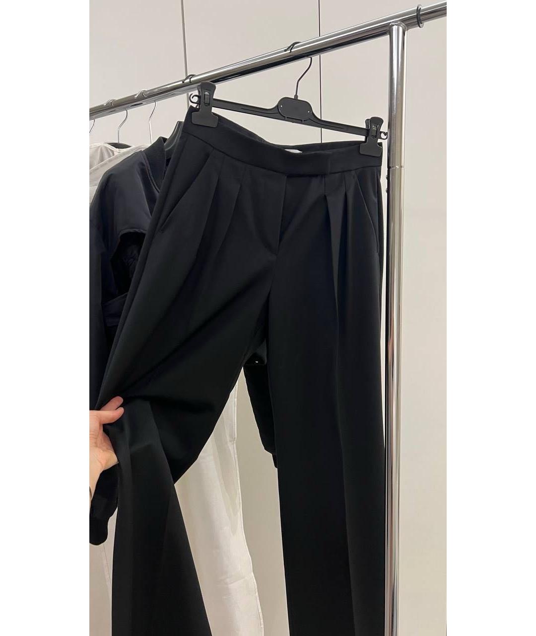 MAX MARA Черные шерстяные брюки широкие, фото 3