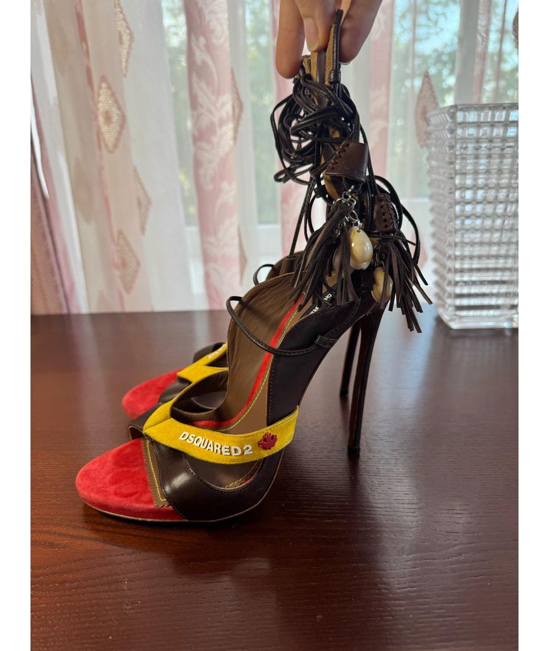 DSQUARED2 Мульти кожаные босоножки, фото 4