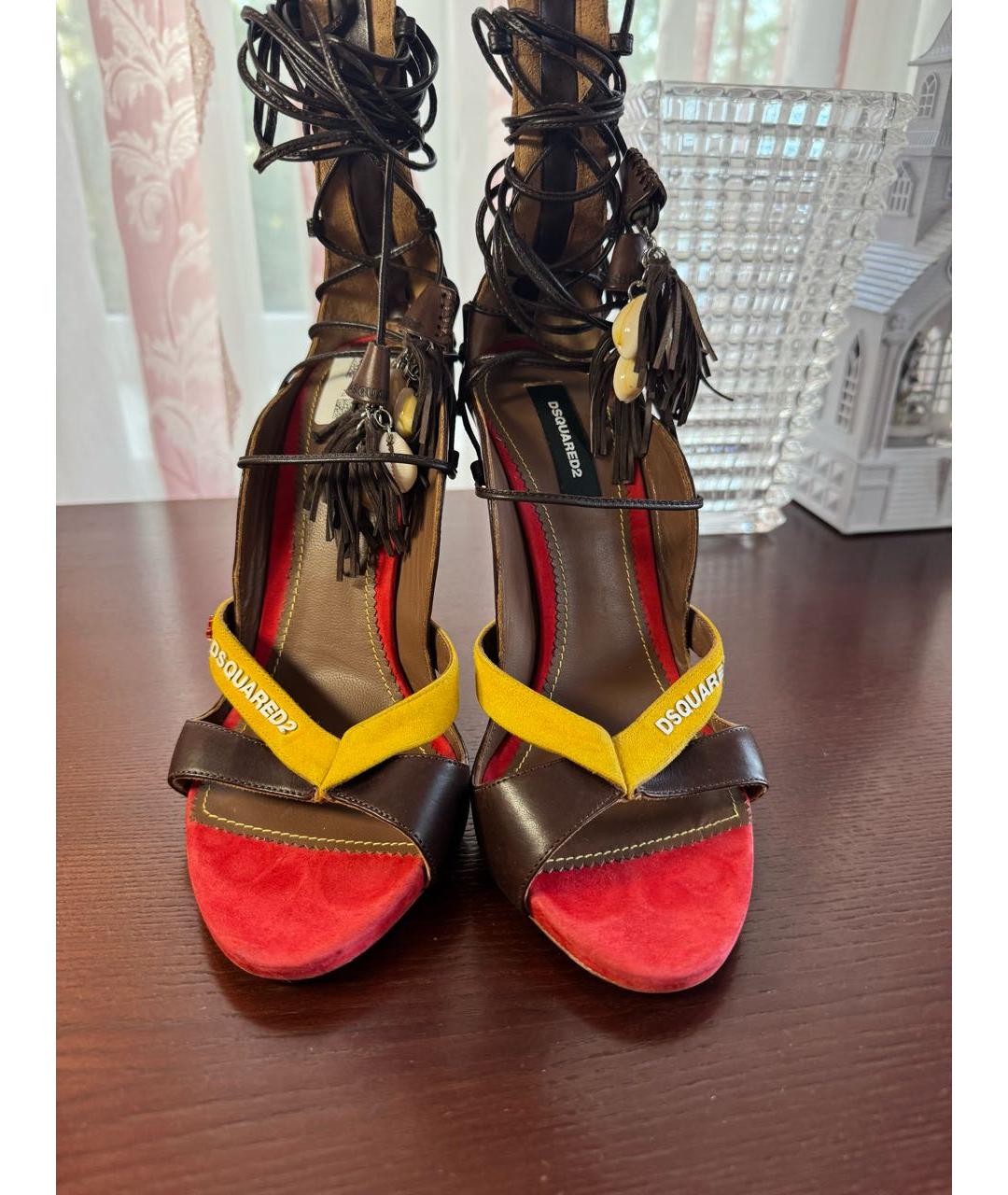 DSQUARED2 Мульти кожаные босоножки, фото 2
