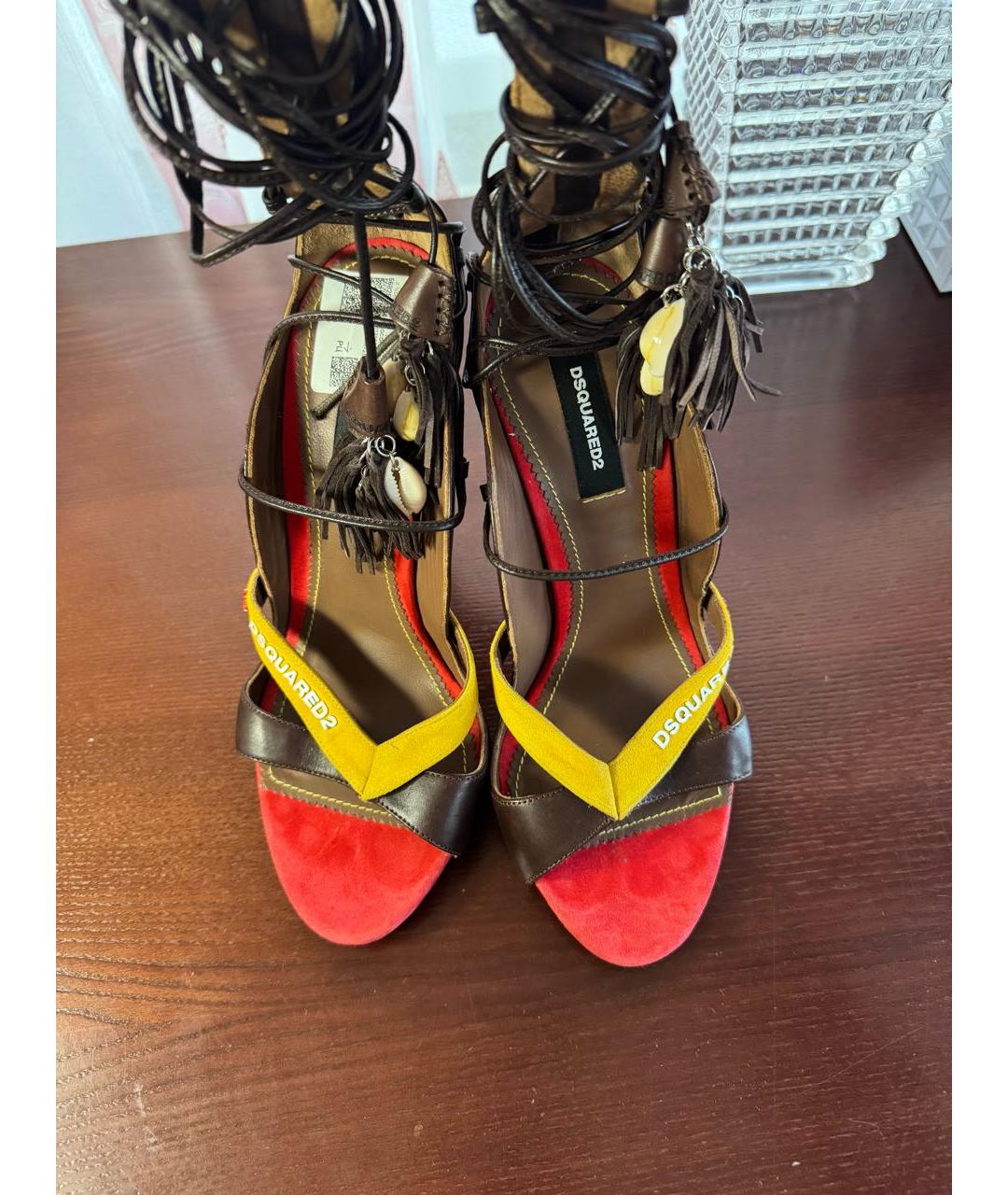 DSQUARED2 Мульти кожаные босоножки, фото 3