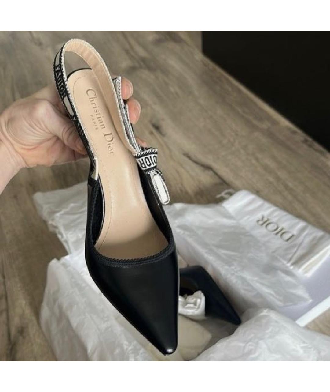 CHRISTIAN DIOR Черные кожаные туфли, фото 2