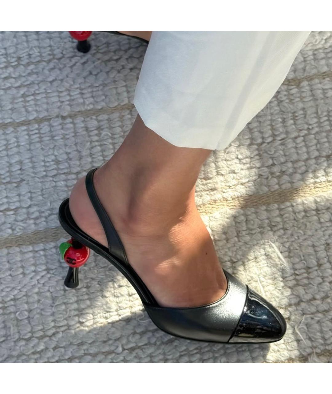 CHANEL Черные кожаные туфли, фото 4