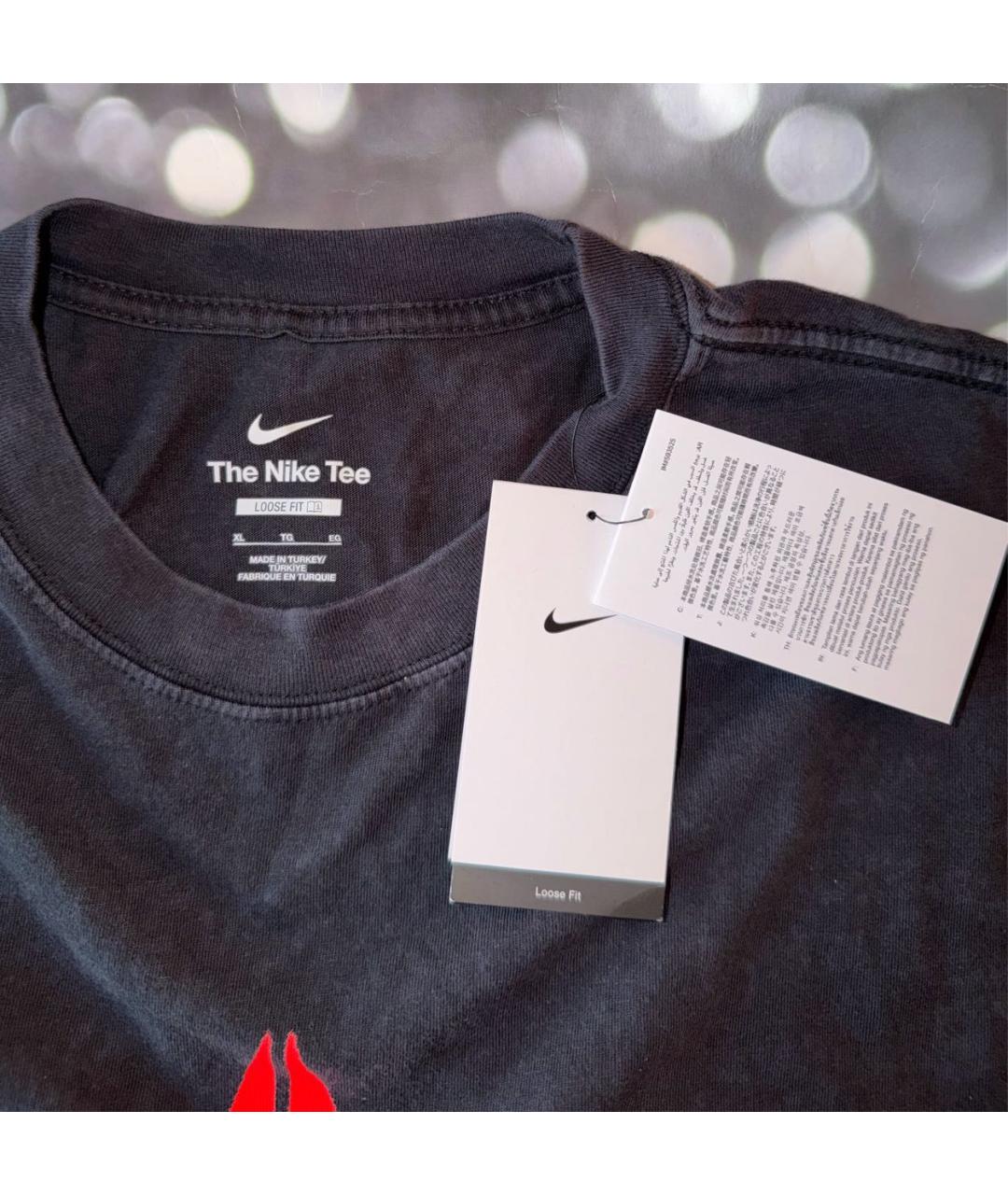 NIKE Черная хлопковая футболка, фото 6