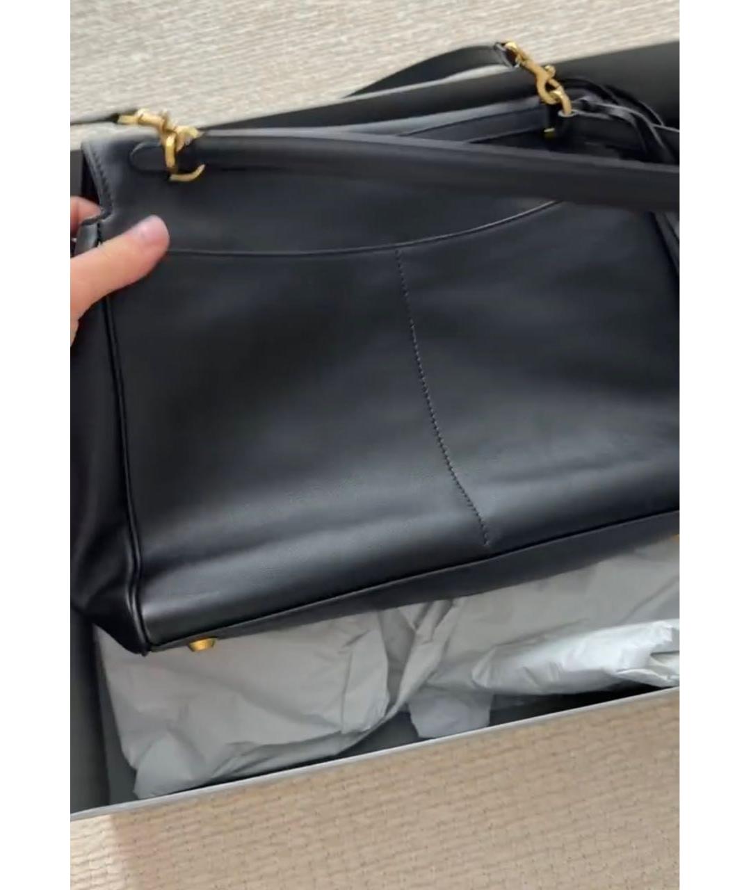 BALENCIAGA Черная кожаная сумка тоут, фото 6