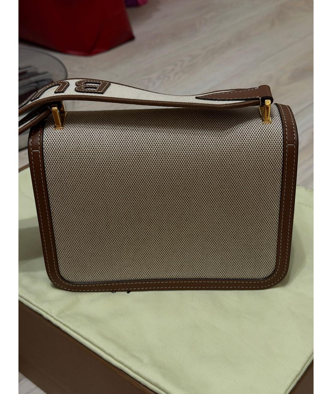 BURBERRY Бежевая тканевая сумка через плечо, фото 2