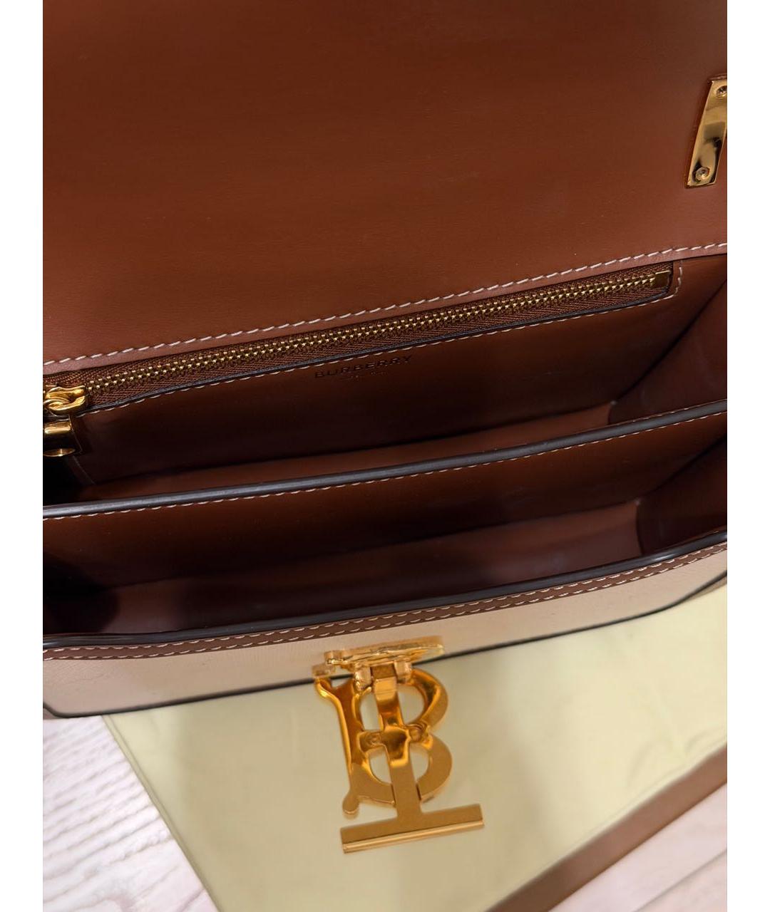 BURBERRY Бежевая тканевая сумка через плечо, фото 4