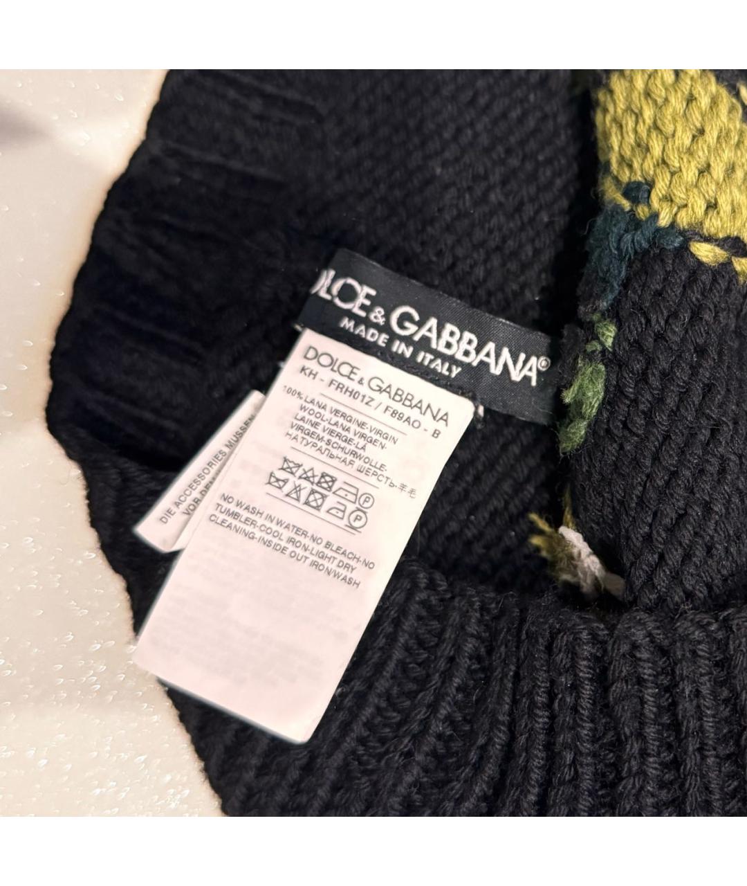 DOLCE&GABBANA Черная шерстяная шапка, фото 2
