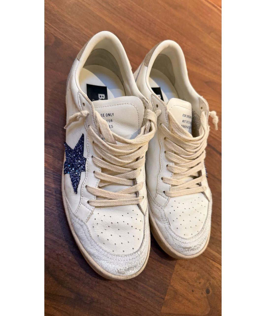 GOLDEN GOOSE Белые кожаные кеды, фото 2