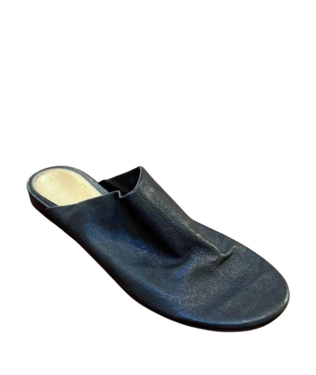 BOTTEGA VENETA Черные кожаные мюли, фото 1