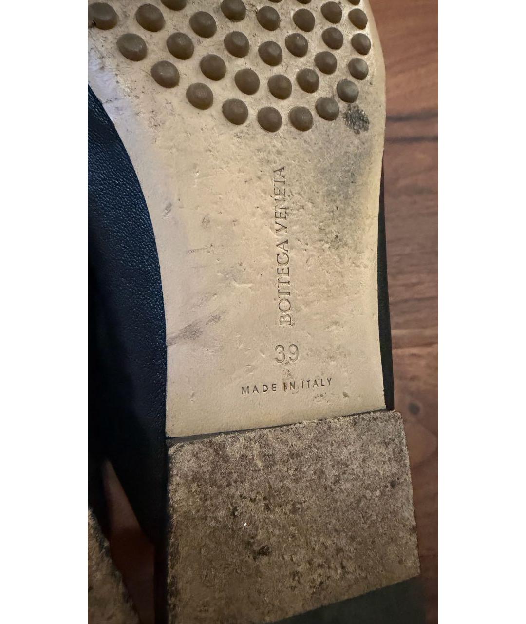 BOTTEGA VENETA Черные кожаные мюли, фото 6