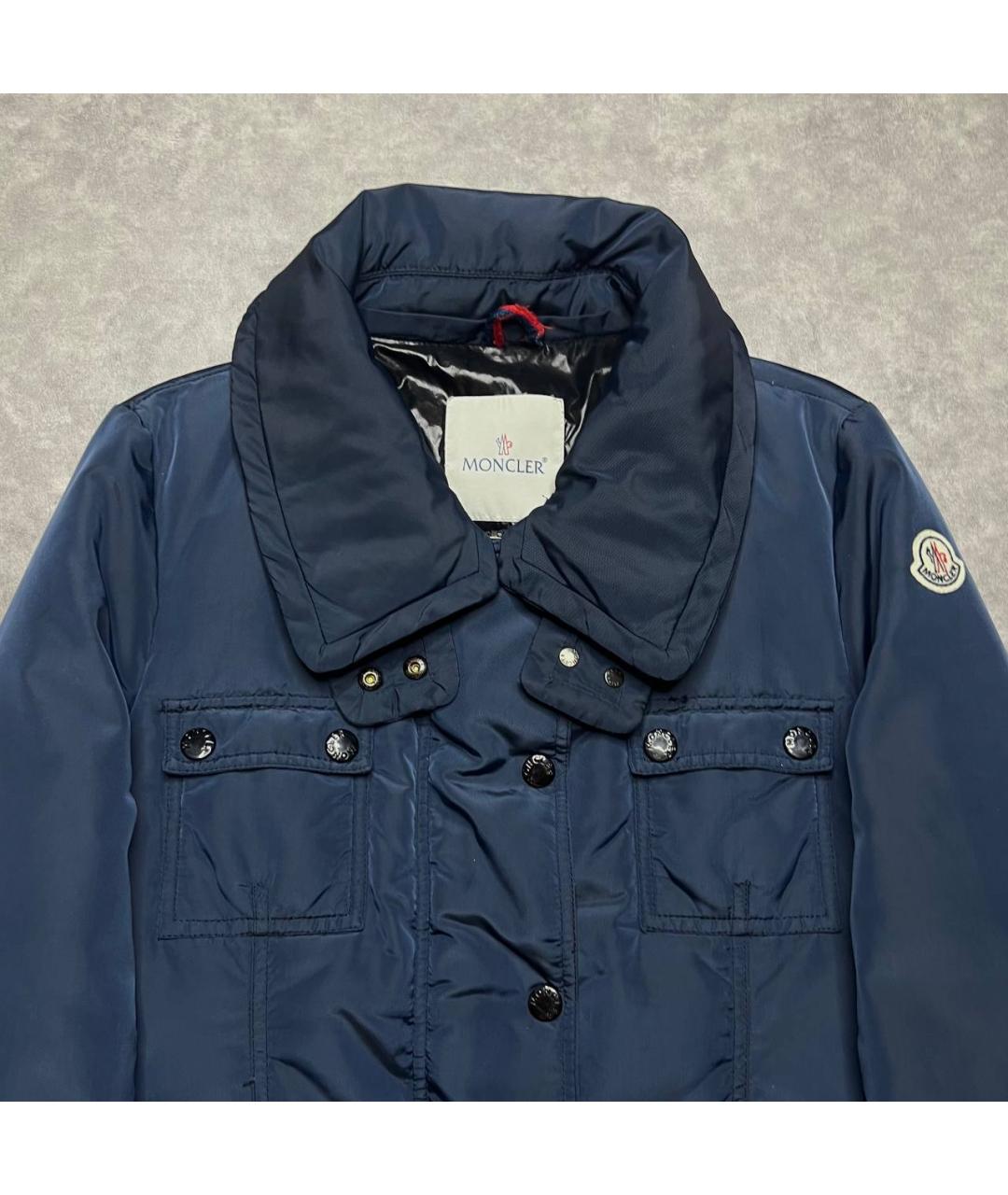 MONCLER Синяя полиэстеровая куртка, фото 2