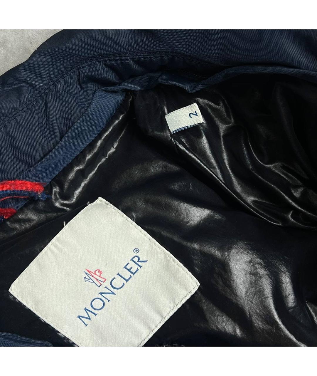 MONCLER Синяя полиэстеровая куртка, фото 5
